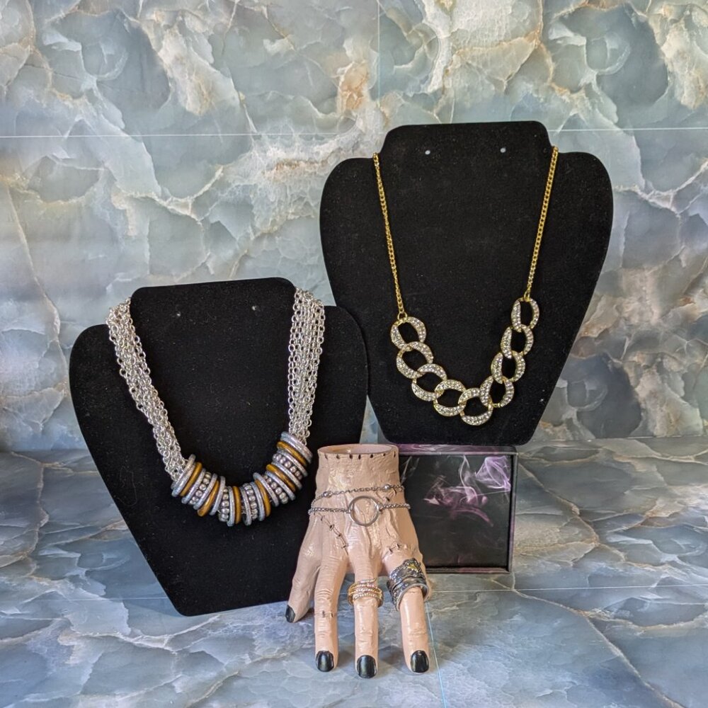 Fashion Jewelry Set: 2 Necklaces, 2 Bracelets, and 2 Rings